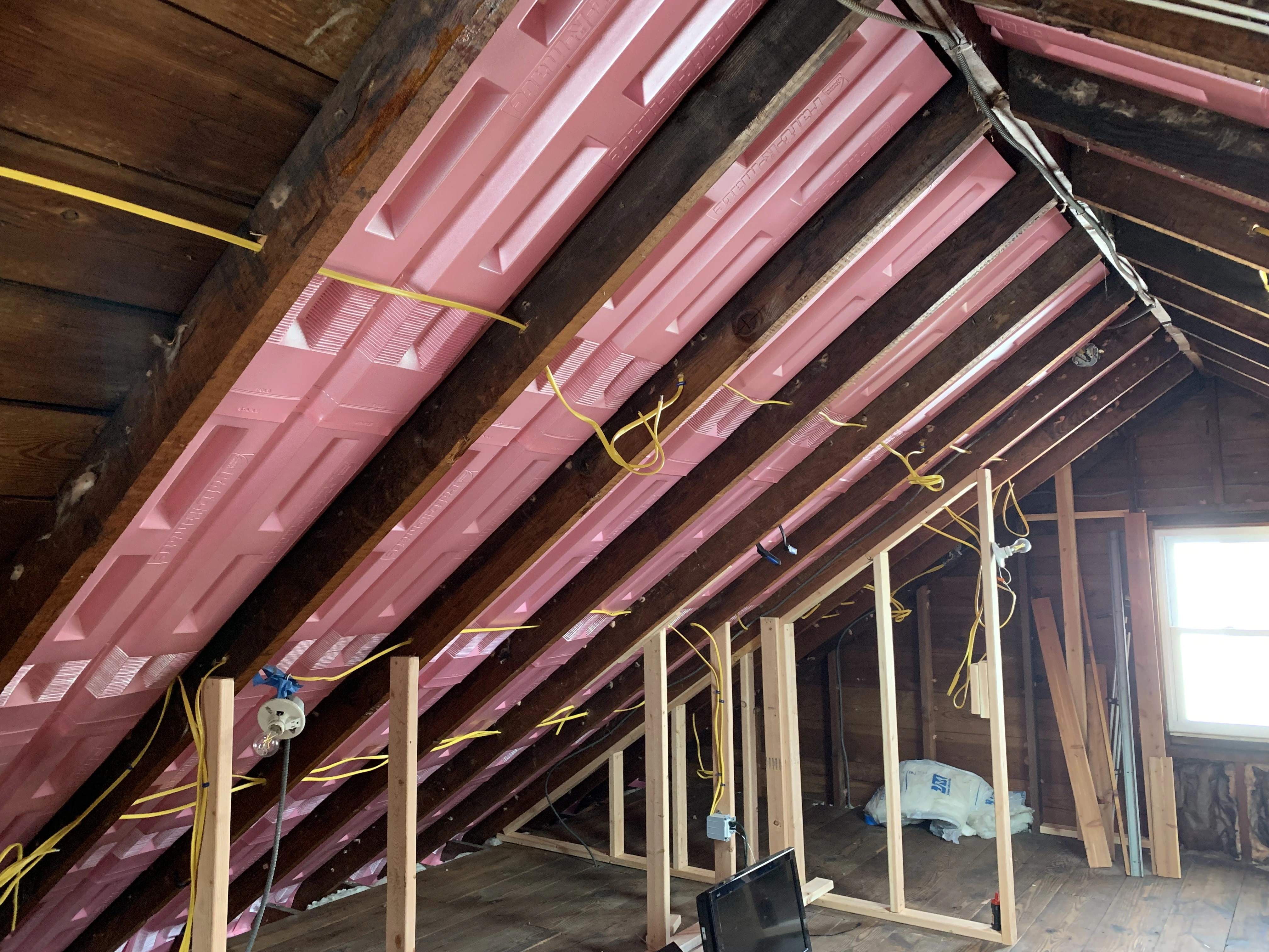 A unfinished attic at the start of the project